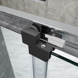 40mm Adjustable Contemporary Corner Sliding Chrome Shower Screen 116x101cm - Top-Down View