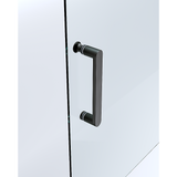 40mm Adjustable Contemporary Corner Sliding Black Shower Screen 120x80cm - Side View