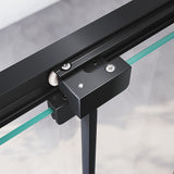 40mm Adjustable Contemporary Corner Sliding Black Shower Screen 120x80cm - Top-Down View