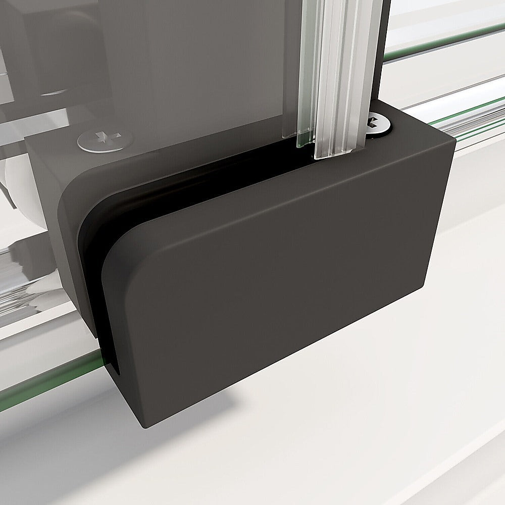 40mm Adjustable Contemporary Corner Sliding Black Shower Screen 90x92cm