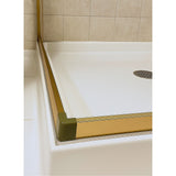 Adjustable 900x1000mm Double Sliding Door Glass Shower Screen in Gold