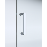 Adjustable 900x900mm Double Sliding Door Glass Shower Screen in Chrome - Side View