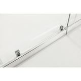 Adjustable 900x900mm Double Sliding Door Glass Shower Screen in Chrome - Top-Down View