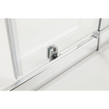 Adjustable 900x900mm Double Sliding Door Glass Shower Screen in Chrome - Rear View