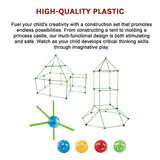 217pcs Kids Construction Fort Building Kit Castles 3D Play House Tent Toys - Extra Image
