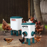 Chicken Feeder Water Food Treadle Poultry Feeding 12KG Large Capacity 11L - Front View