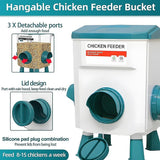 Chicken Feeder Water Food Treadle Poultry Feeding 12KG Large Capacity 11L - Top-Down View
