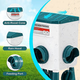 Chicken Feeder Water Food Treadle Poultry Feeding 12KG Large Capacity 11L - Rear View