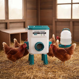 Chicken Feeder Water Food Treadle Poultry Feeding 12KG Large Capacity 11L - 45-Degree Angle