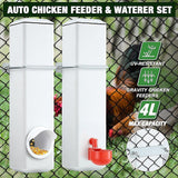 Chicken Bird Feeder Water Dispenser Automatic Waterer Poultry Food Drinker 4L - Top-Down View