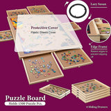 1500 Piece Rotating Wooden Jigsaw Puzzle Table 6 Drawers Board - Side View
