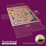 1500 Piece Rotating Wooden Jigsaw Puzzle Table 6 Drawers Board - 45-Degree Angle