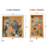 1500 Piece Rotating Wooden Jigsaw Puzzle Table 6 Drawers Board - Rear View