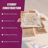 1500 Piece Rotating Wooden Jigsaw Puzzle Table 6 Drawers Board - Extra Image
