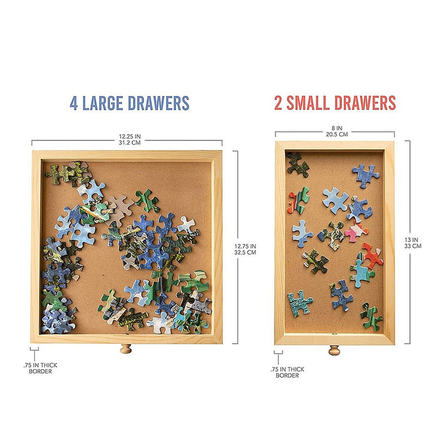 1500 Piece Rotating Wooden Jigsaw Puzzle Table 6 Drawers Board, image 13