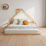 Pine Wood Floor Bed House Frame for Kids and Toddlers - Side View
