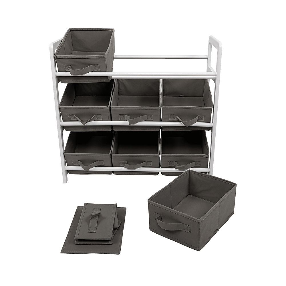 Kids Toy Box Storage Unit Drawers Childrens Bedroom Shelf Baby Nursery Furniture Grey