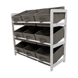 Kids Toy Box Storage Unit Drawers Childrens Bedroom Shelf Baby Nursery Furniture Grey - Rear View