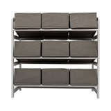 Kids Toy Box Storage Unit Drawers Childrens Bedroom Shelf Baby Nursery Furniture Grey - Low Angle