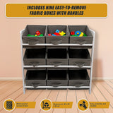 Kids Toy Box Storage Unit Drawers Childrens Bedroom Shelf Baby Nursery Furniture Grey - Extra Image
