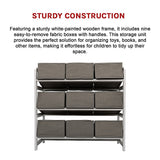 Kids Toy Box Storage Unit Drawers Childrens Bedroom Shelf Baby Nursery Furniture Grey - Extra Image