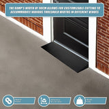 Cuttable Threshold Ramp Rubber Wheelchair Ramp Solid 4 cm Rise 90 cm Wide - Close-Up Angle