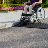 Cuttable Threshold Ramp Rubber Wheelchair Ramp Solid 4 cm Rise 90 cm Wide - 45-Degree Angle