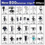 1000PCS Car Retainer Clips Auto Fasteners Push Trim Clips Pin Rivet Bumper Kit - Top-Down View