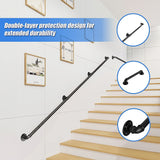1m Handrail Stair Rail Grab Balustrade Staircase Banister + Installation Kit - Top-Down View