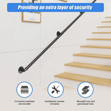 1m Handrail Stair Rail Grab Balustrade Staircase Banister + Installation Kit - Rear View
