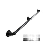 2m Handrail Stair Rail Grab Balustrade Staircase Banister + Installation Kit - Top-Down View