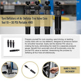 Tyre Deflators x4 Air Deflator Tire Valve Core Tool 10~30 PSI Portable 4WD - Extra Image
