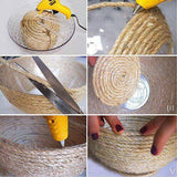 Sisal Rope Natural Jute Hemp Manila Twine Cord 5mm*100m - 45-Degree Angle