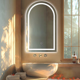 Arched LED Wall Mirror Bathroom Mirrors Makeup Anti-fog 600mm x 1000mm - Side View