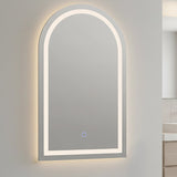 Arched LED Wall Mirror Bathroom Mirrors Makeup Anti-fog 600mm x 1000mm - Front View