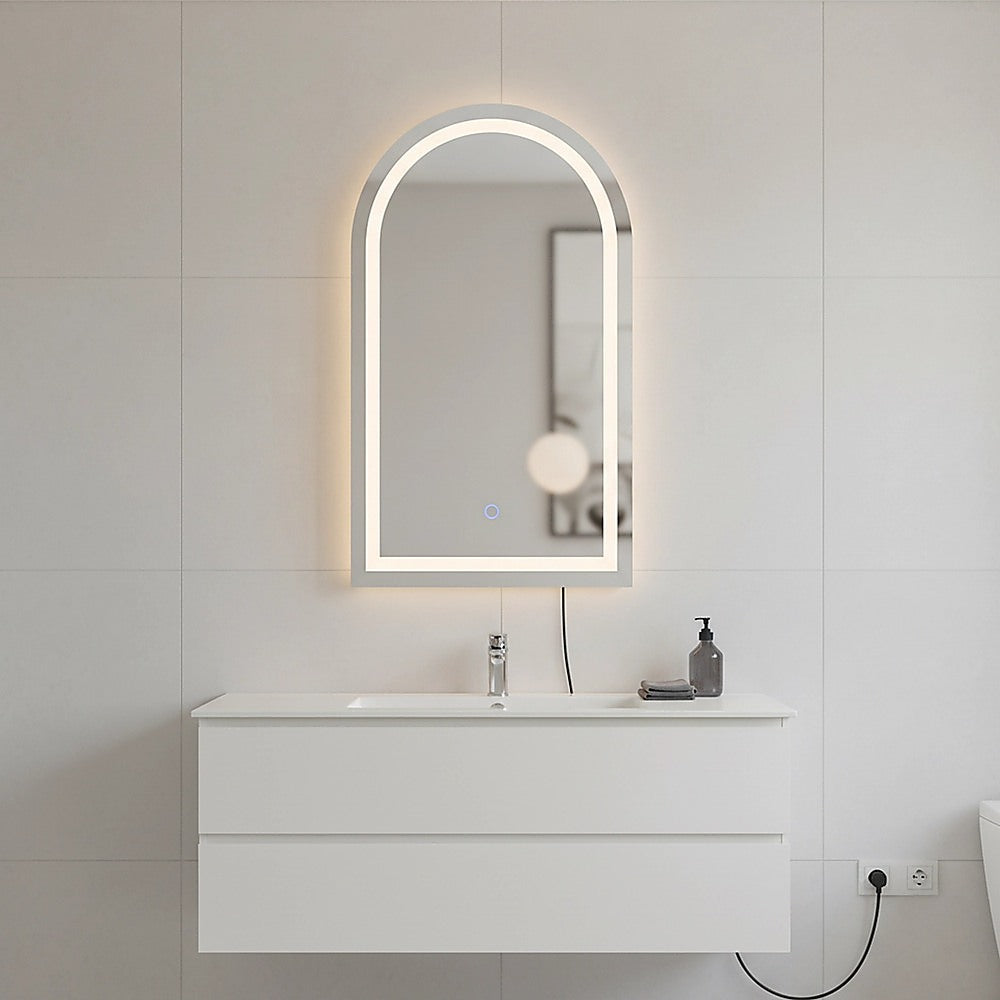 Arched LED Wall Mirror Bathroom Mirrors Makeup Anti-fog 600mm x 1000mm