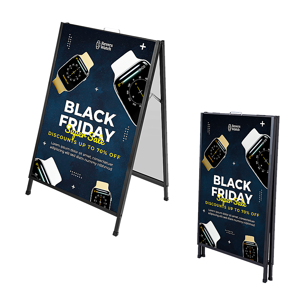 A-Frame Sign 60x90cm ??Outdoor Sidewalk Steel Poster Board Display Stand