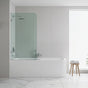 70cm Frameless Glass Bath Screen with U-Brackets - Chrome