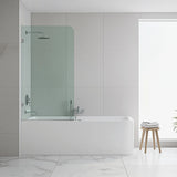 70cm Frameless Glass Bath Screen with U-Brackets - Gold