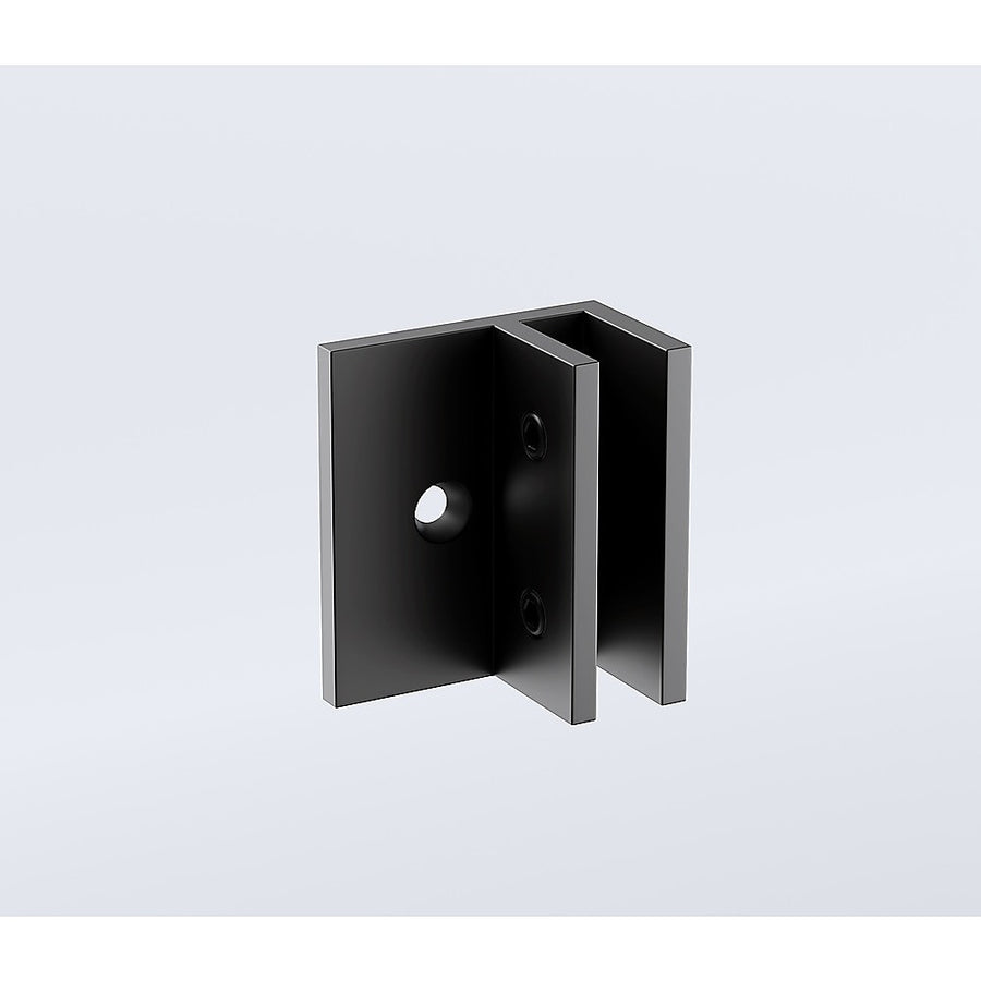 70cm Frameless Glass Bath Screen with F-Brackets - Black