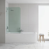70cm Frameless Glass Bath Screen with Brackets - Black