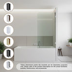 70cm Frameless Glass Bath Screen with F-Brackets - Black