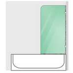70cm Frameless Glass Bath Screen with F-Brackets - White