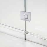 100cm Frameless Glass Bath Screen with Stainless Steel Brackets - Chrome - Rear View