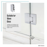 100cm Frameless Glass Bath Screen with Stainless Steel Brackets - Chrome - Extra Image