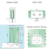 100cm Frameless Glass Bath Screen with Stainless Steel Brackets - Chrome - Extra Image
