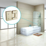 100cm Frameless Glass Bath Screen with Stainless Steel Brackets - Gold - Front View