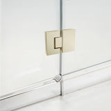100cm Frameless Glass Bath Screen with Stainless Steel Brackets - Gold - Rear View