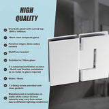 100cm Frameless Glass Bath Screen with Stainless Steel Brackets - White - Extra Image
