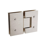 100cm Frameless Glass Bath Screen with Stainless Steel Brackets - Nickel - Close-Up Angle